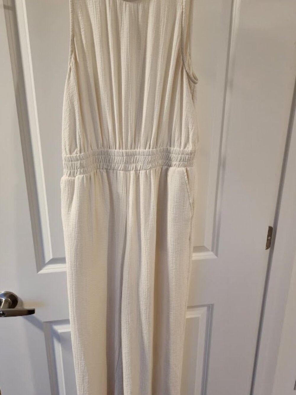 A New Day cream colored textured jumpsuit
